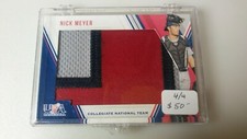 2018 Stars & Stripes College Jumbo Relics Jersey Number #15 Nick Meyer 4/4