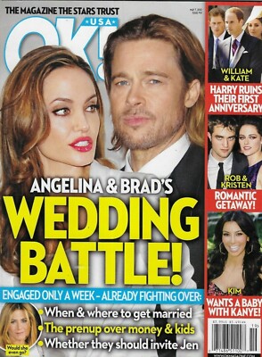 Ok Magazine Angelina Jolie Brad Pitt Robert Pattinson Kristen Stewart 2012
