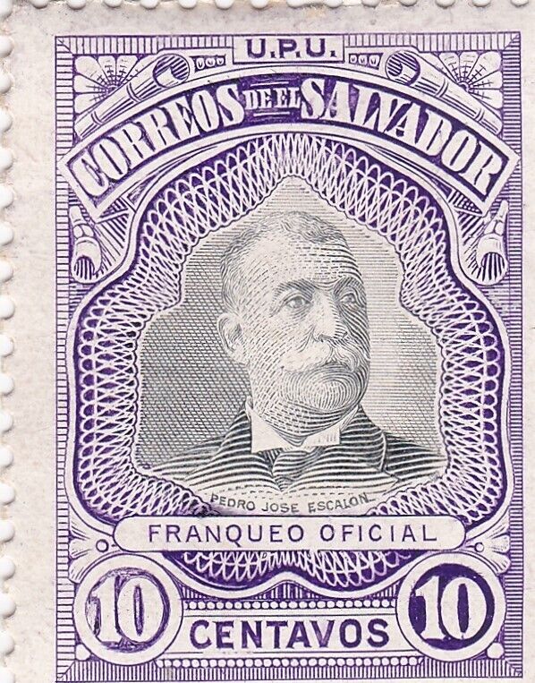 El Salvador 1906 10 centavos Pres. Pedro Jose Escalon franqueo oficial