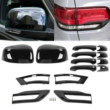 Black Door Handle Rearview Mirror Tail Light Trim For Jeep Grand Cherokee 14-20