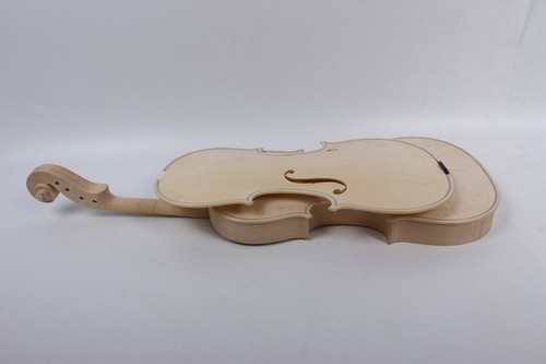 Unfinished Violin 4/4 Flame Maple Violin Spruce Hand made Not glue top for DIY - Picture 2 of 8