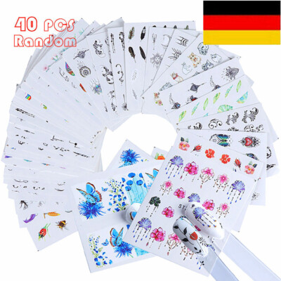 40* Wassertransfer Nail Art Sticker Nagel Fingernägel Tattoo Aufkleber Fuß-Nägel
