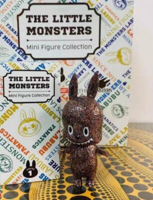 How2work The Little Monsters Mini Labubu Brown Glitter Vinyl H9