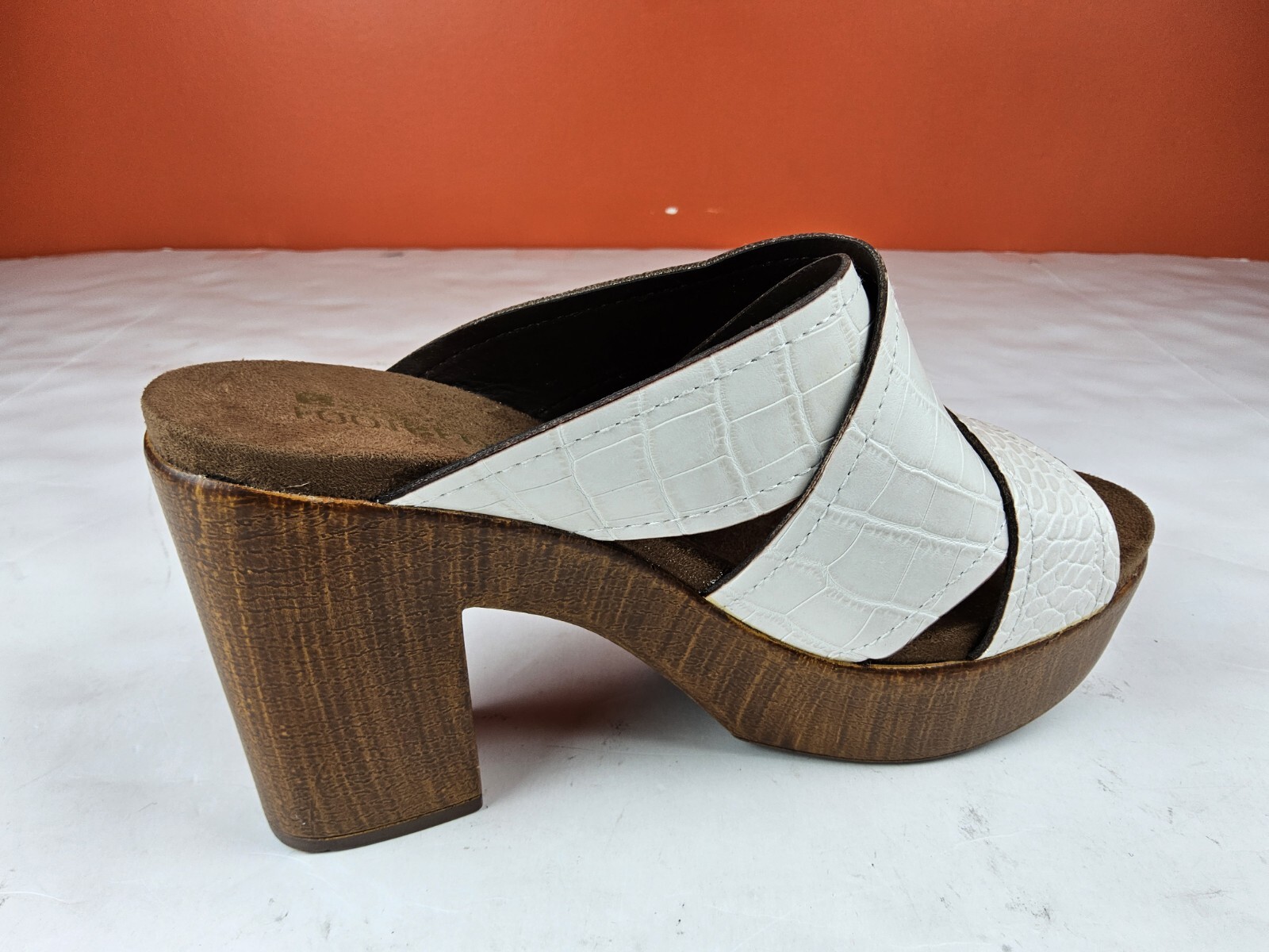 Sandalo donna bianco montagna tacco a blocco punta aperta bianco 7 5 (lotto 1204)