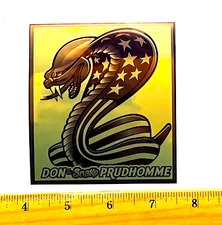 Don "THE SNAKE" Prudhomme Snake & Mongoose SNAKE Gray Scale Gold Mirror Sticker