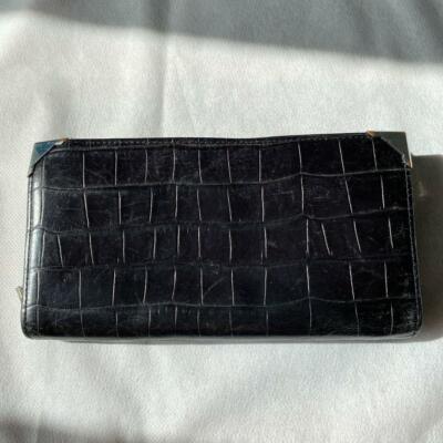 Auth Alexander Wang Round Zipper Long Wallet Black Leather Unisex