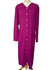 Berkertex Women's Long Suit Blazer Jacket Hot Pink Wool Lined Formal Size 18