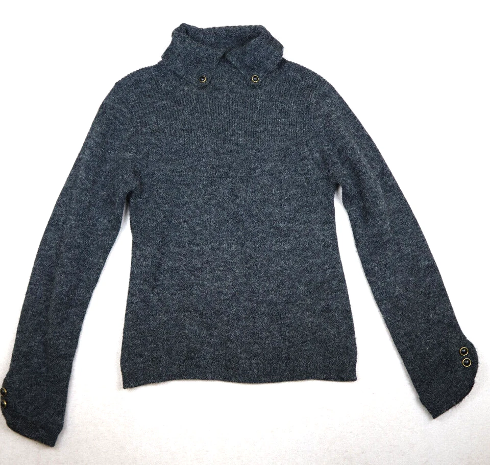 TULE - SUÉTER PULÔVER FEMININO CINZA TEXTURIZADO GOLA ALTA - TAMANHO M - Imagem 2 de 4