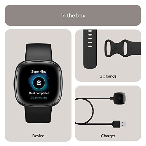 Fitbit - Smartwatch Versa 4 Impermeabile 5ATM Display Touch Bluetooth / NFC Per Fitness Con Contapassi E Cardiofrequenzimetro S / L Nero - Foto 2