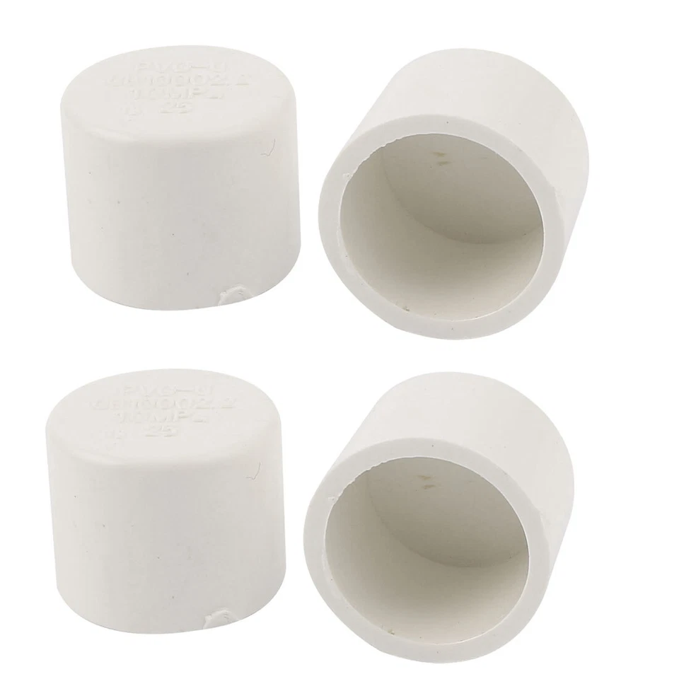 UXCELL 25mm Inner Dia Round Tube Pipe End Caps Leg Tips Cover White 4pcs