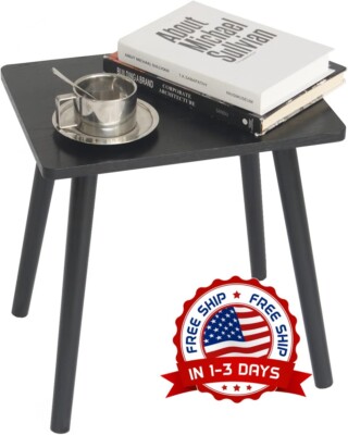 Mesa decorativa pequeña con extremo negro para sala de estar multiusos US NUEVO