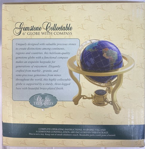 6” GLOBE WITH COMPASS CLASSIC TREASURES - Picture 3 of 7