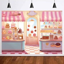 Sweet Shoppe Backdrop for Girls Birthday Party Decoration Pink Sweet Shoppe P...
