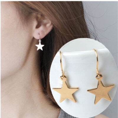 Ohrringe STERN Ohrhänger Star Sternchen Ohrschmuck Mond Stern Damen Ohrstecker