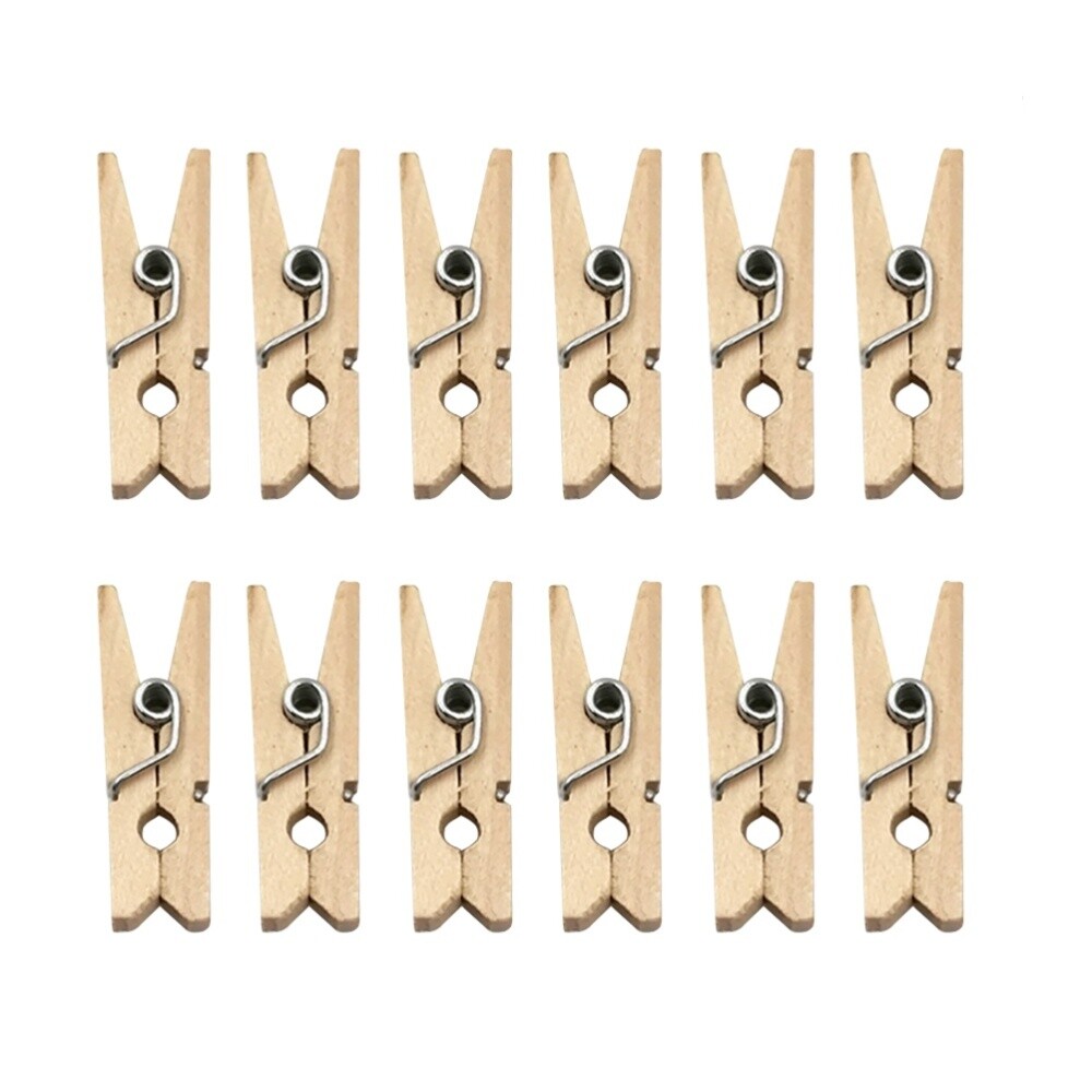 200 PCS Wooden Pin Clips Decorative Clothespin Wooden Photo Paper Clip