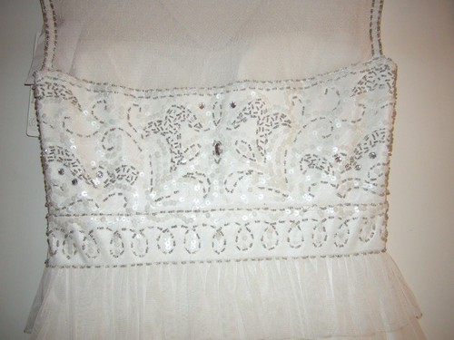 Sue Wong Art Deco Illusion Beaded Bodice Layered Ruffle Short Dress NWT -Size 12 - Picture 6 of 6
