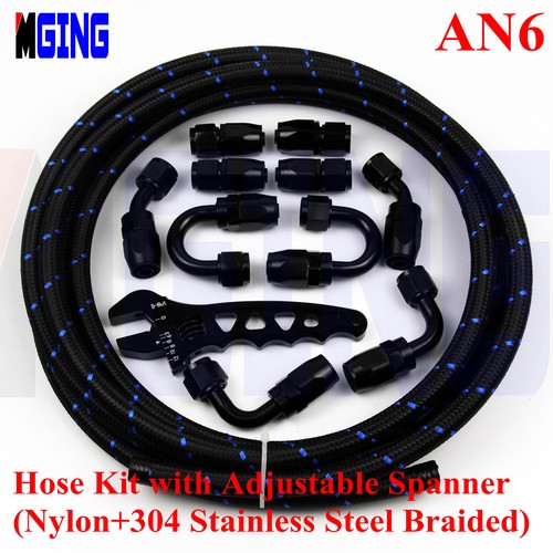 AN6 6AN Steel Nylon Braided Fuel Line Oil Hose End Fitting Tool Wrench Spanner