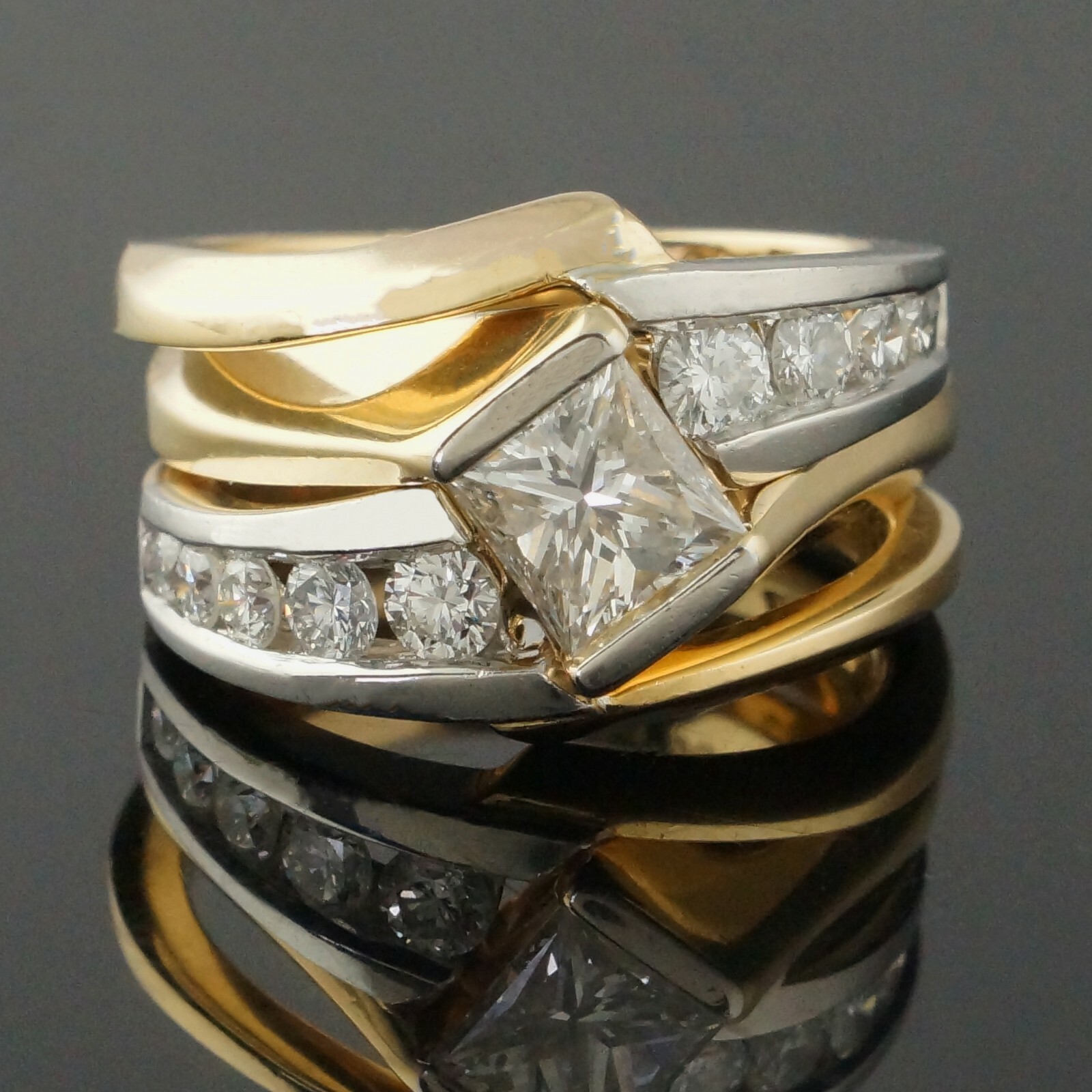 Paul Klecka Plat & Solid 18K Gold, 1.59 ctw Diamond Engagement, Wedding