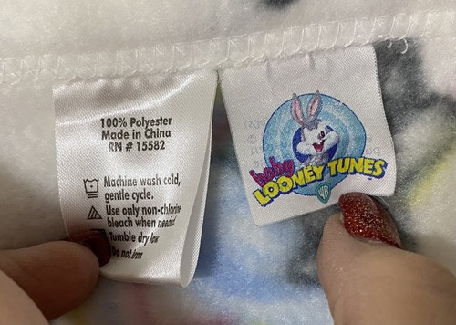 3 Vintage Baby Looney Tunes Tweety Outer Space Bugs Minky Plush Crib Blanket Set - Picture 11 of 24