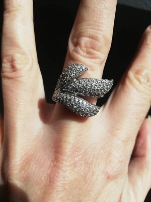 BAGUE ANCIENNE EN ARGENT 925 OXYDE DE ZIRCONIUM - Photo 1/4