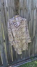 Victorias Secret Chemise Lingerie M Animal Print Leopard Slip Sleepwear Pj