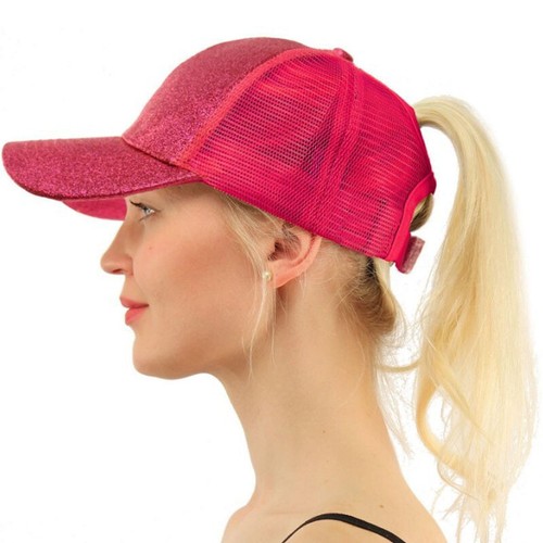 Donna Coda di Cavallo Rete Visiera Cappello Ragazze Brillantini da Baseball  Sole | eBay
