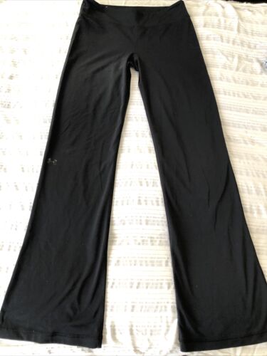 UNDER ARMOUR black MEDIUM yoga Pants Bootcut Inside Pocket - Picture 1 of 7