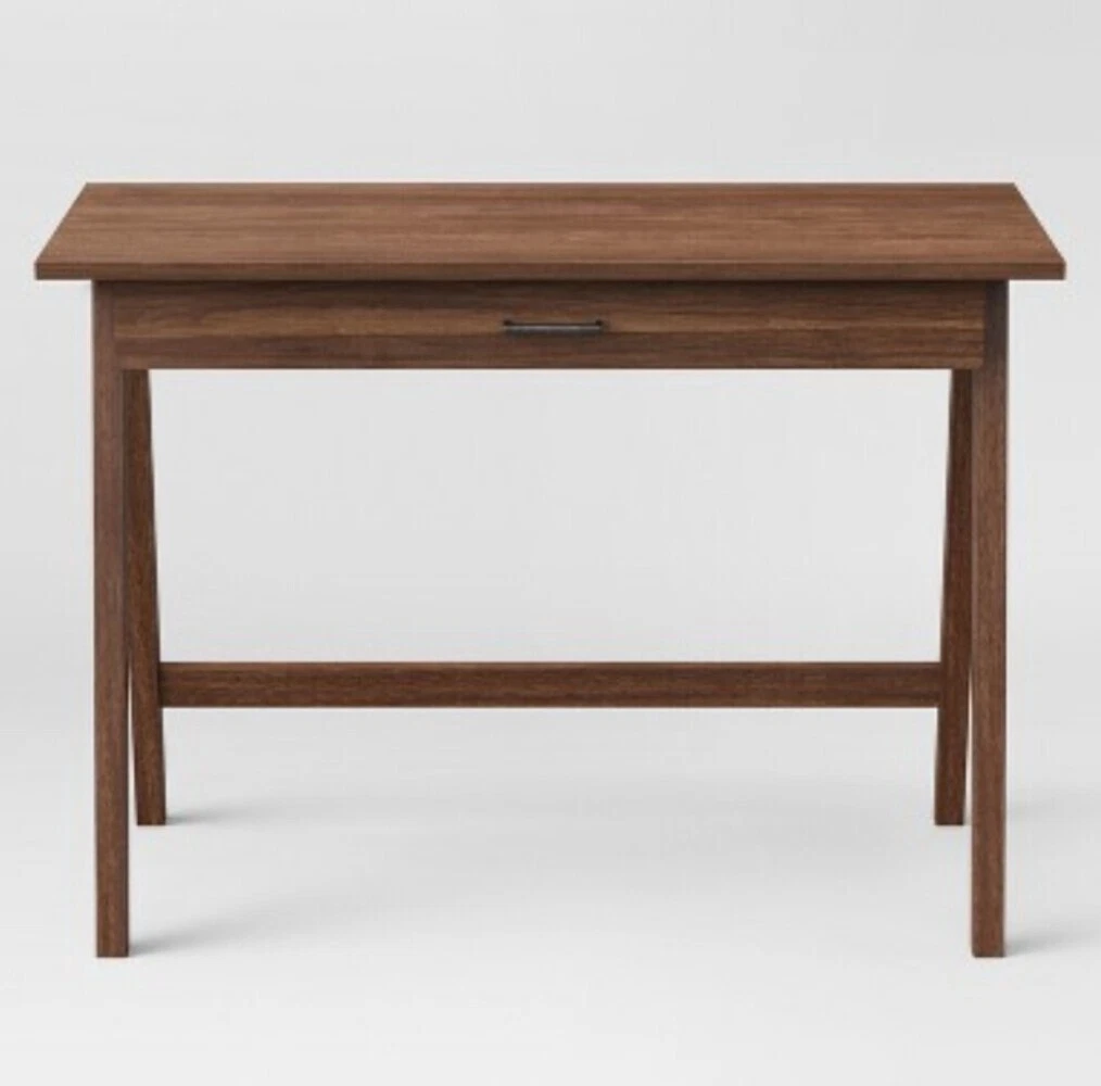 Paulo Wood Writing Desk with Drawer Walnut Project 62