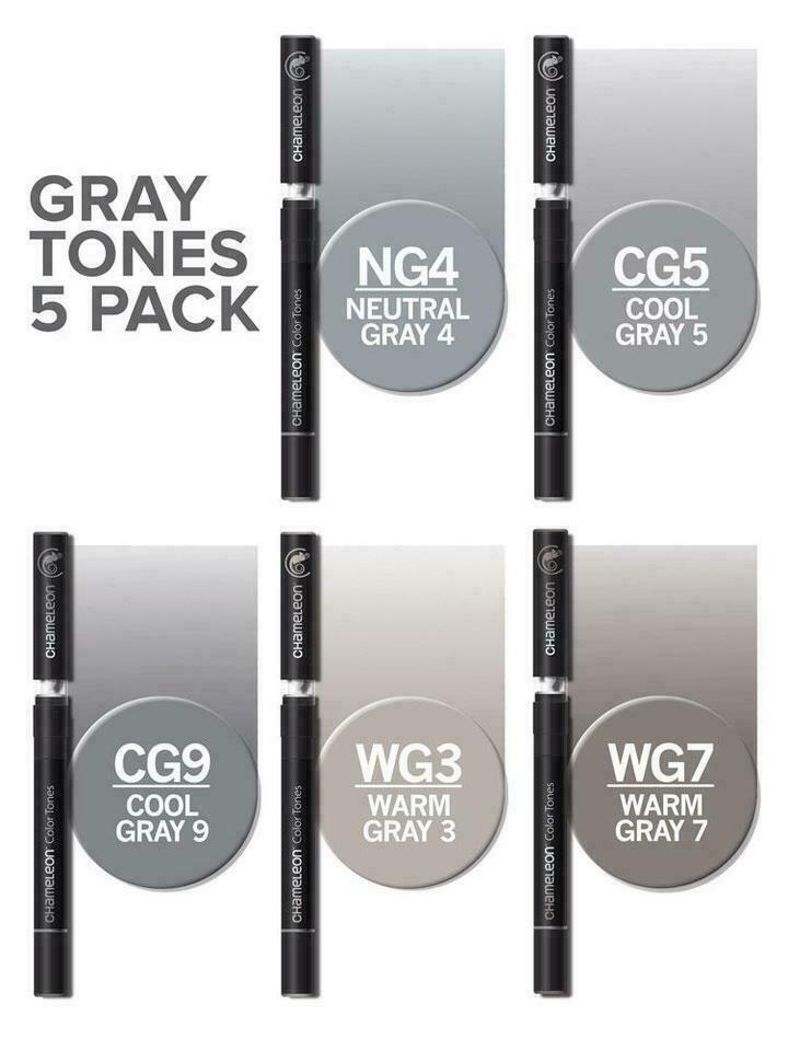 Chameleon Color Tones Double-Ended Art Marker Pens Sets - Blue & Gray Tones Lot