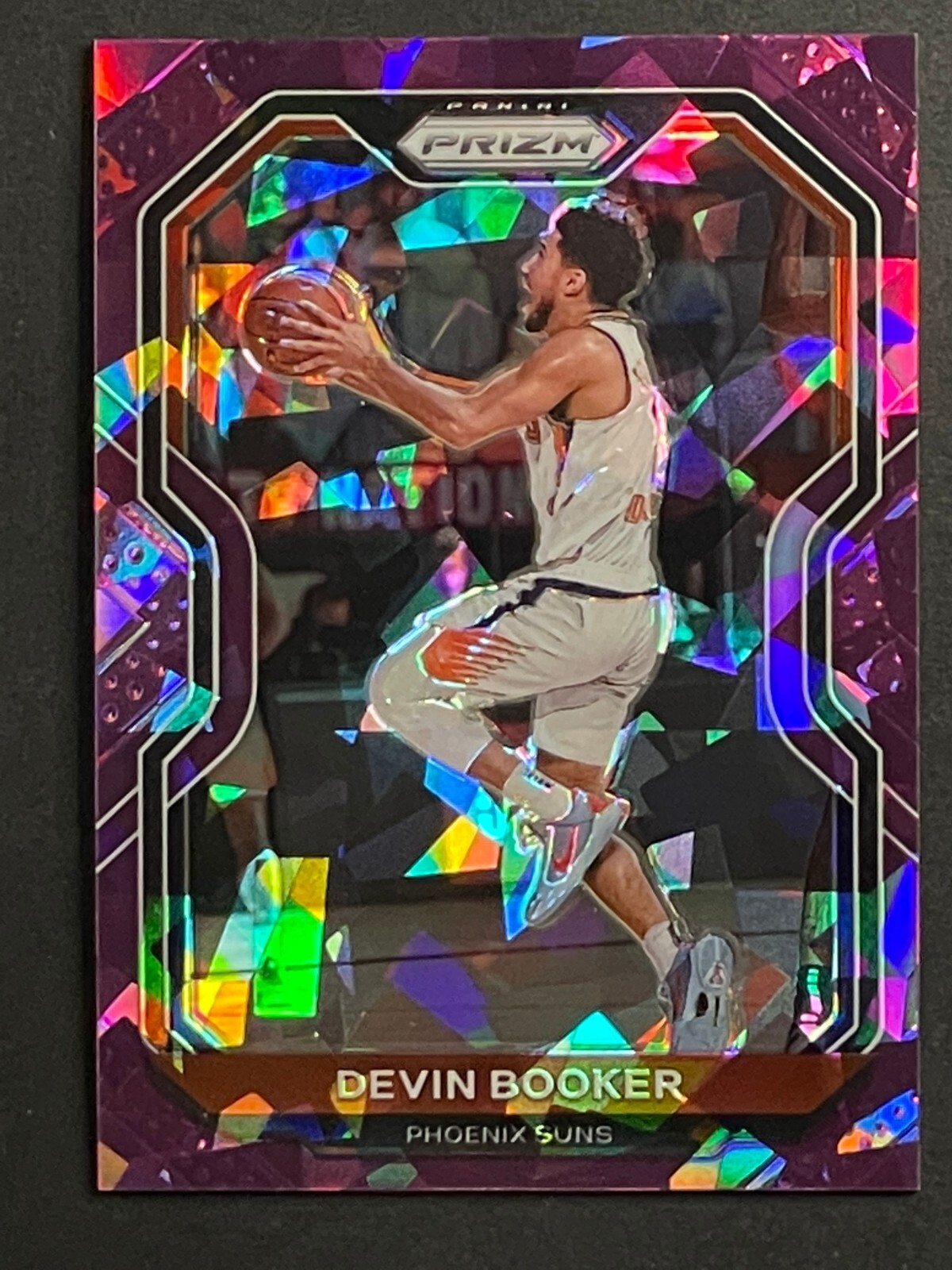 Devin Booker 2020-21 Panini Prizm Purple Cracked Ice #214 Phoenix Suns 20/175