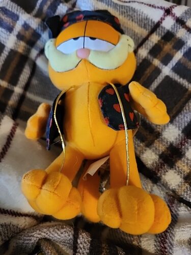 GARFIELD Cat Plush Heart Headband & Vest 8” GOLD CORDS TO HOLD SOMETHING  - Picture 1 of 3
