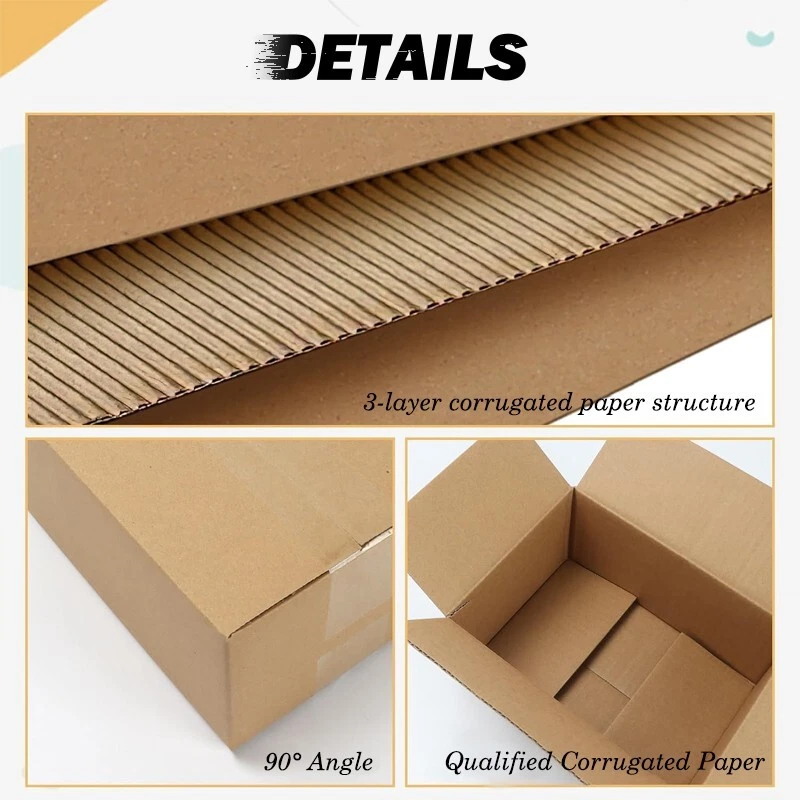 8x6x4 Inch Shipping Boxes Heavy Duty Cardboard Moving Storage Box Pack of 10 25 - Image 3 of 4