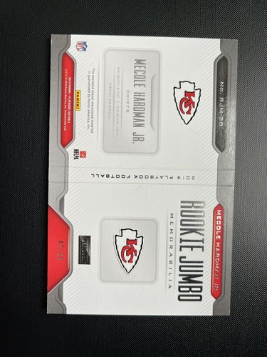 2019 Mecole Hardman Custom Art Card Logo Patch RC Card Chiefs NFL Logo Sick ๐ฅ - Picture 5 of 7