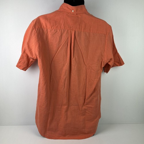 Tommy Hilfiger Short Sleeve Button Up Shirt Mens S Orange 55/74 - Picture 2 of 6