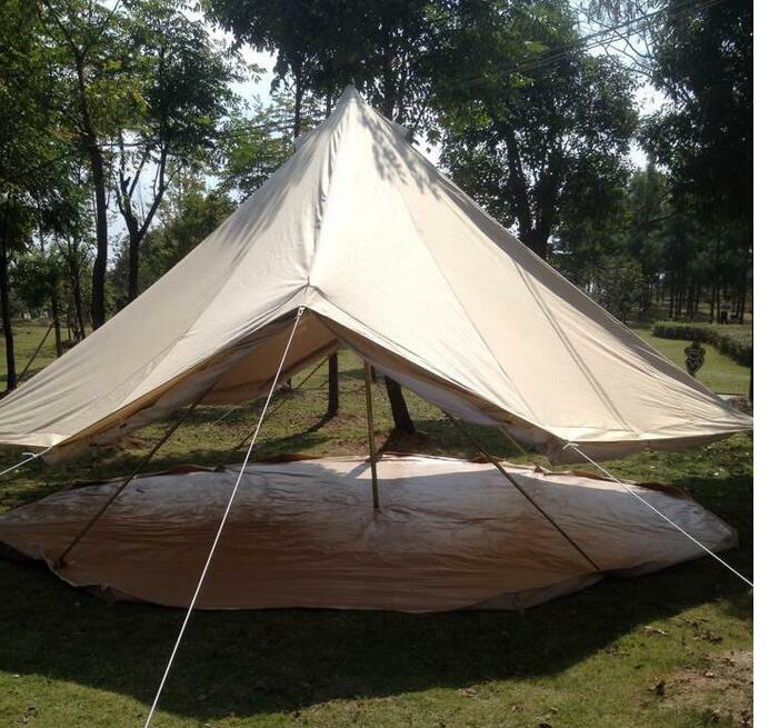 5M 16ft Canvas Camping Bell Tent Outdoor Family Hiking
