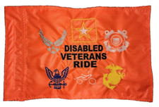 Disabled Veterans Ride ARMY NAVY COAST GUARD MARINES AIR FORCE safety flag