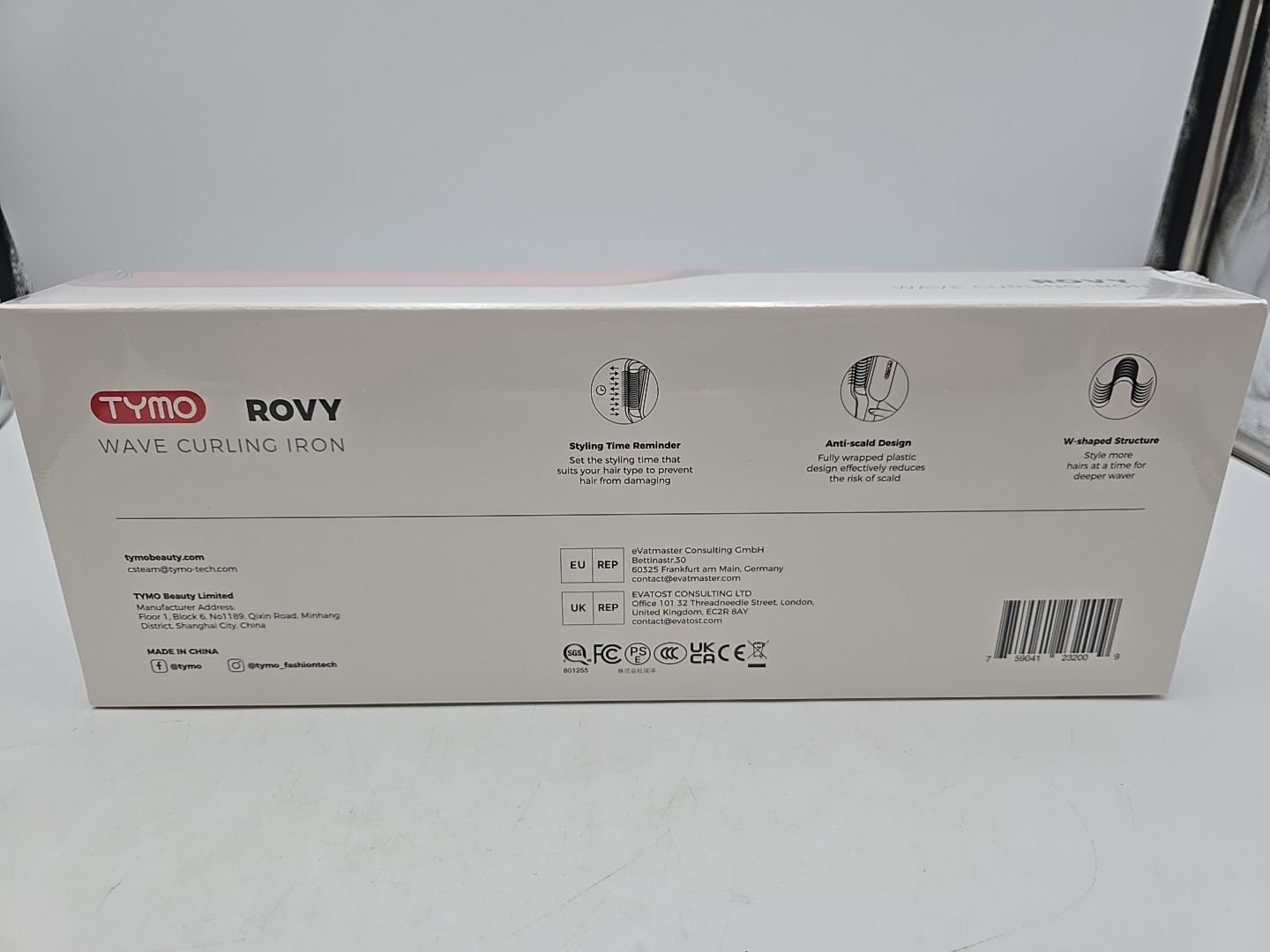 Curling Iron Hair Crimper Waver - TYMO ROVY Beach Waves Curling Wand, Ionic D...