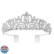 Schmoopy Tiara Crown for Women, Crystal Tiara for Bridal Prom Queen Birthday