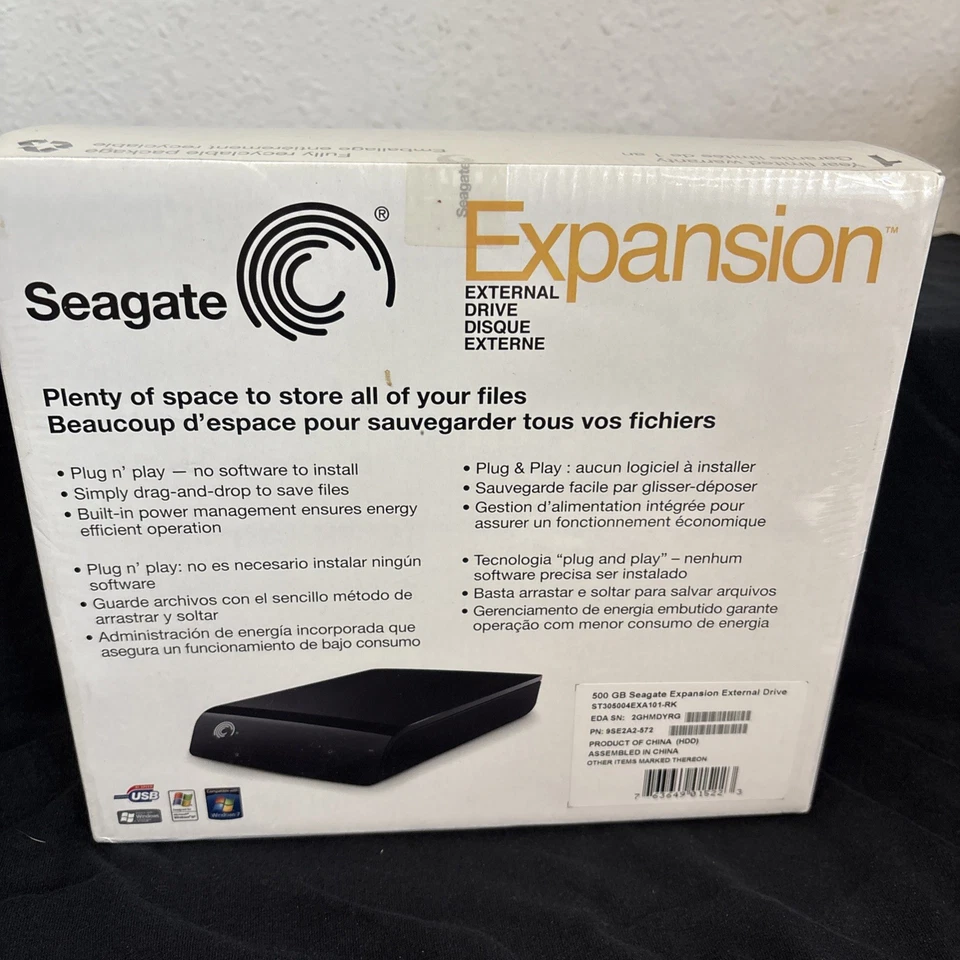 Seagate 500GB Expansion Portable External Hard Drive USB 3.0 - Black (Open Box) - Image 2 of 4