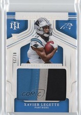 2024 Panini National Treasures Framed Fabric Holo Silver 1/25 Xavier Legette 6fs