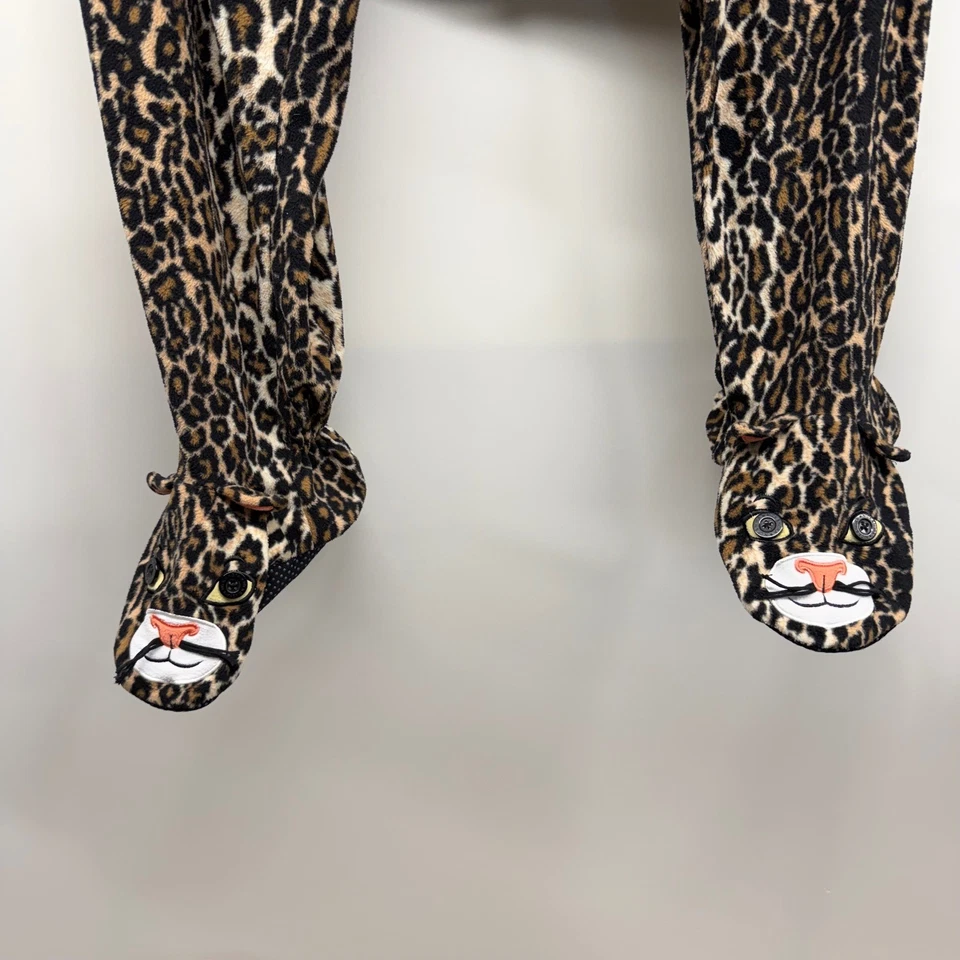 Pijama de una pieza con patas de lana estampado de leopardo de Nick & Nora para mujer L gato Foto 4 de 4