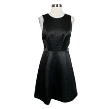 Halston Women's Cocktail Dress Size 6 Black Cut Out Sleeveless Fit and Flare
