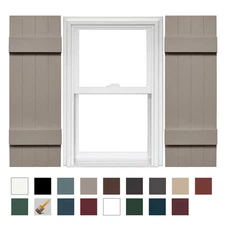 Mid America 4 Board and Batten Joined Vinyl Shutters 14 Inch Width (1 Pair)
