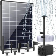 25W Solar Water Pump, Solar Water Fountain with Flow Adjustable, Pond Pump wi...