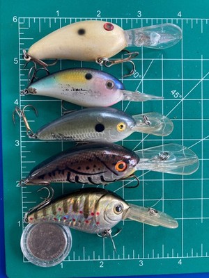 LOT 5 Bomber Excalibur Fat Free Crankbaits Fishing Lures Bill Dance XPS DIVERS