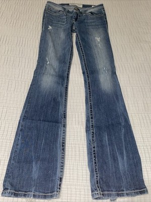 BKE Denim Jeans Women's Stella Blue Distressed Bootcut Stretch Size 27L