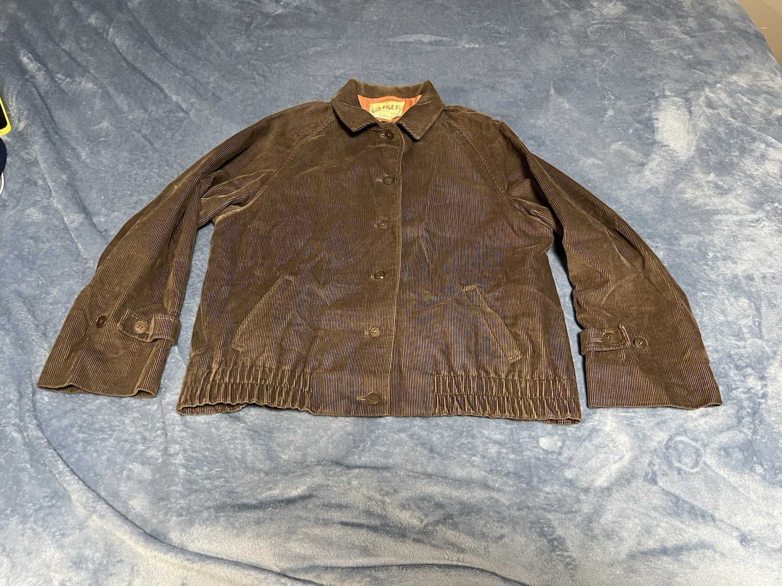 Jaegar Vintage Corduroy Blazer Size 12 Women's Brown Jacket Buttons