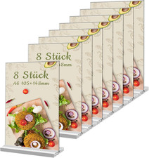 Tischaufsteller A6 für Speisekarten, Hochzeit, Cafe, Restaurant, stabil, 4 Stück