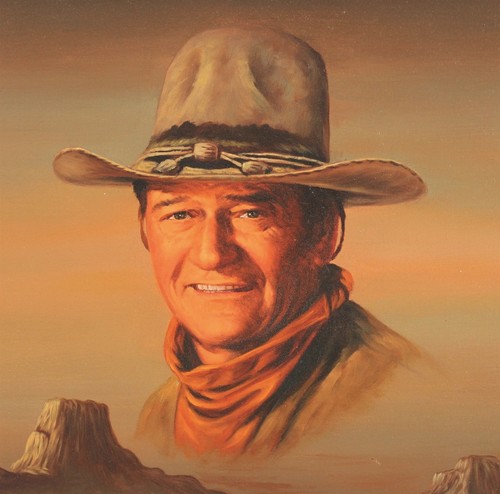 Quadro Peter Shinn American Western JOHN WAYNE cavallo cowboy carro conestoga senza prezzo di riserva - Foto 4 di 8