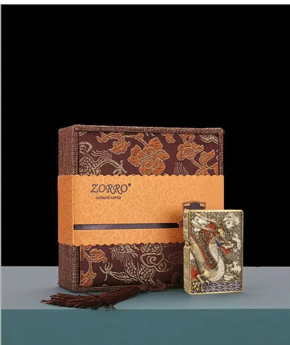 ZORRO 1024 Luxury Copper Kerosene Lighter Windproof Carved Vintage Gift Box Set! - Bild 32 von 45
